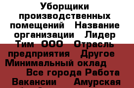 Уборщики производственных помещений › Название организации ­ Лидер Тим, ООО › Отрасль предприятия ­ Другое › Минимальный оклад ­ 12 000 - Все города Работа » Вакансии   . Амурская обл.,Архаринский р-н